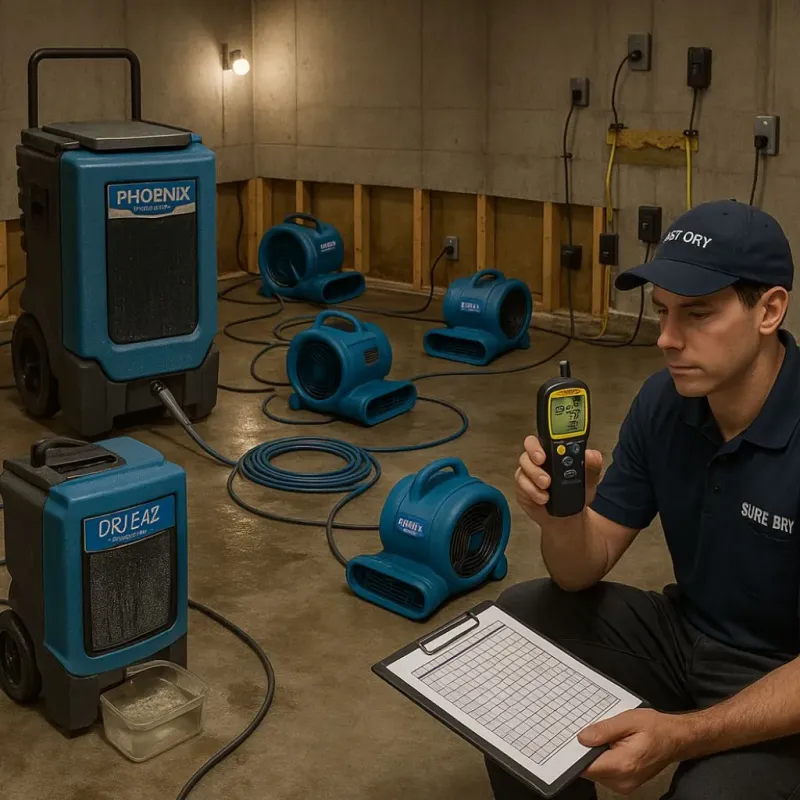 Structural Drying and Dehumidification process in Rochelle Park, NJ